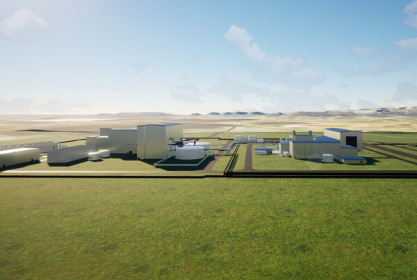 Eye-level rendering of Natrium facility.