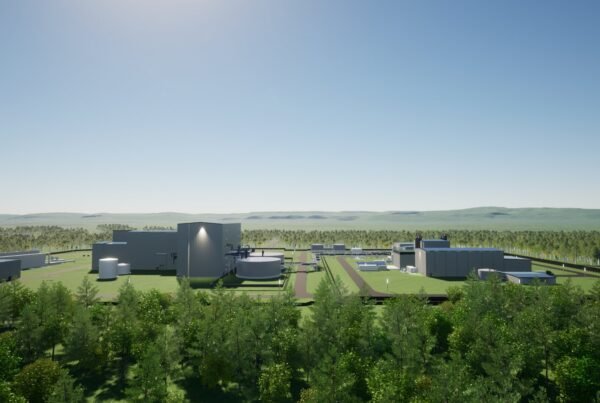 Natrium facility rendering, main view